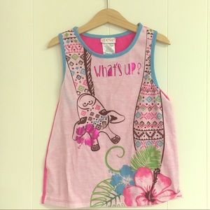 Girls 7/8 pink giraffe jungle tank top